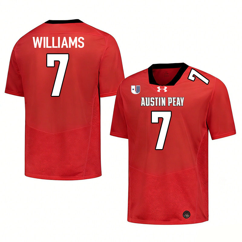 Austin Peay Governors #7 Kaden Williams College Football Jerseys,Uniforms Stitched-Red Austin Peay Governors #7 Kaden Williams College Football Jerseys,Uniforms Stitched-Red